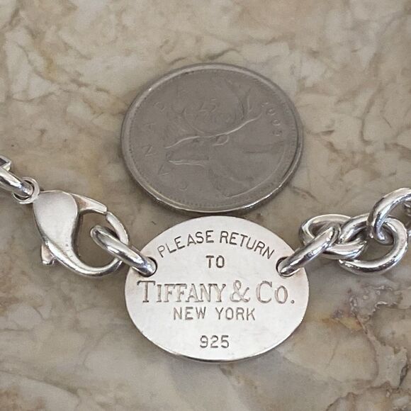 Tiffany & Co. Return To Tiffany Oval Tag Chunky Rolo Link Necklace 925 Sterling - Picture 12 of 12